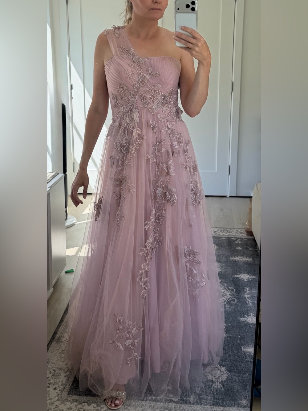 Rickie Freeman for Teri Jon Blush Pink Evening Gown
